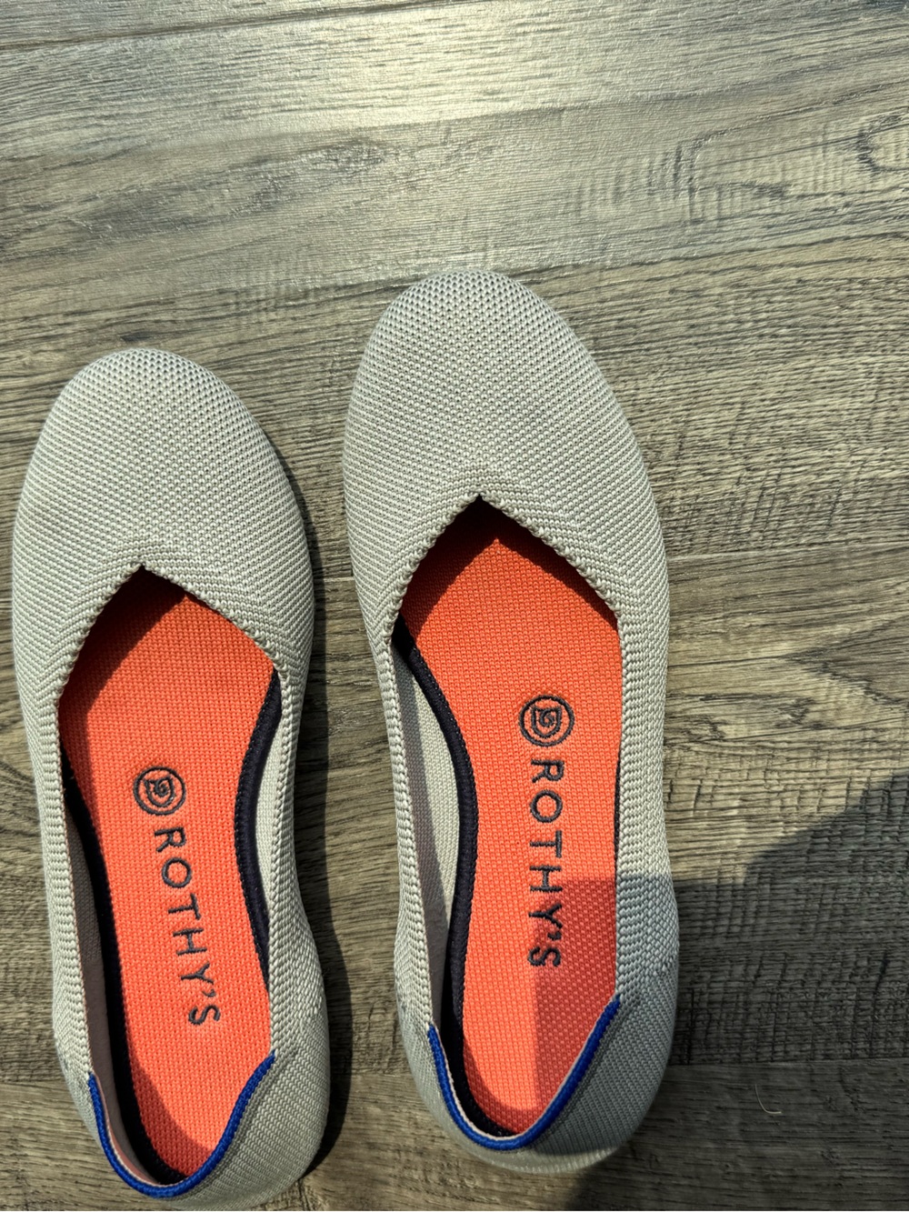 Rothy's The Slip On Flats Womens 8 Gray Washable Knit Round Toe Shoes